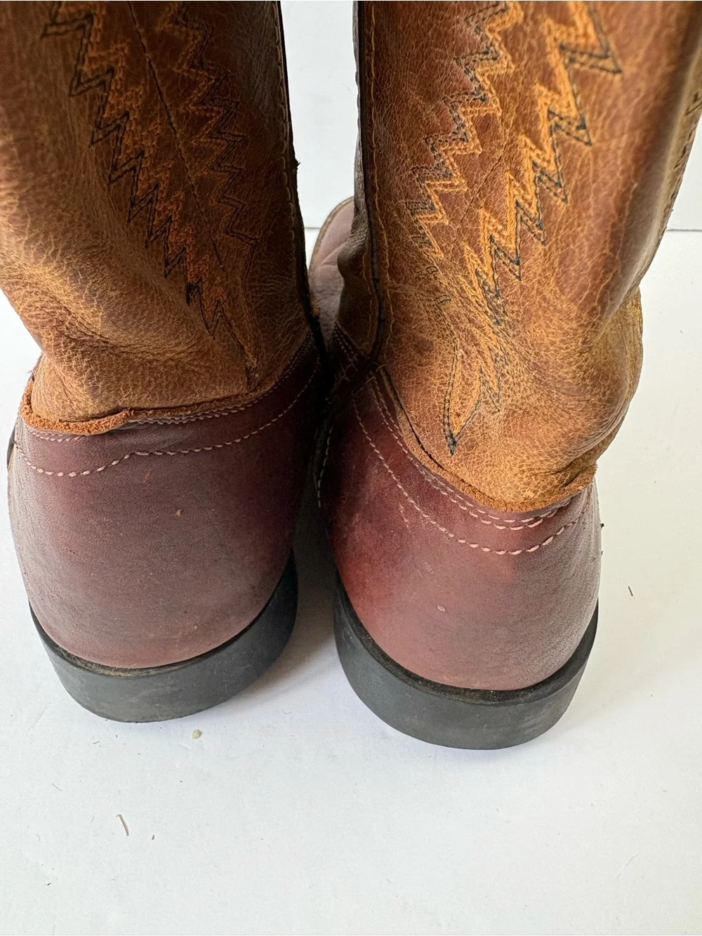 Old West Cowboy Boots Boys Size 7 Thunder Oiled BSY1871
